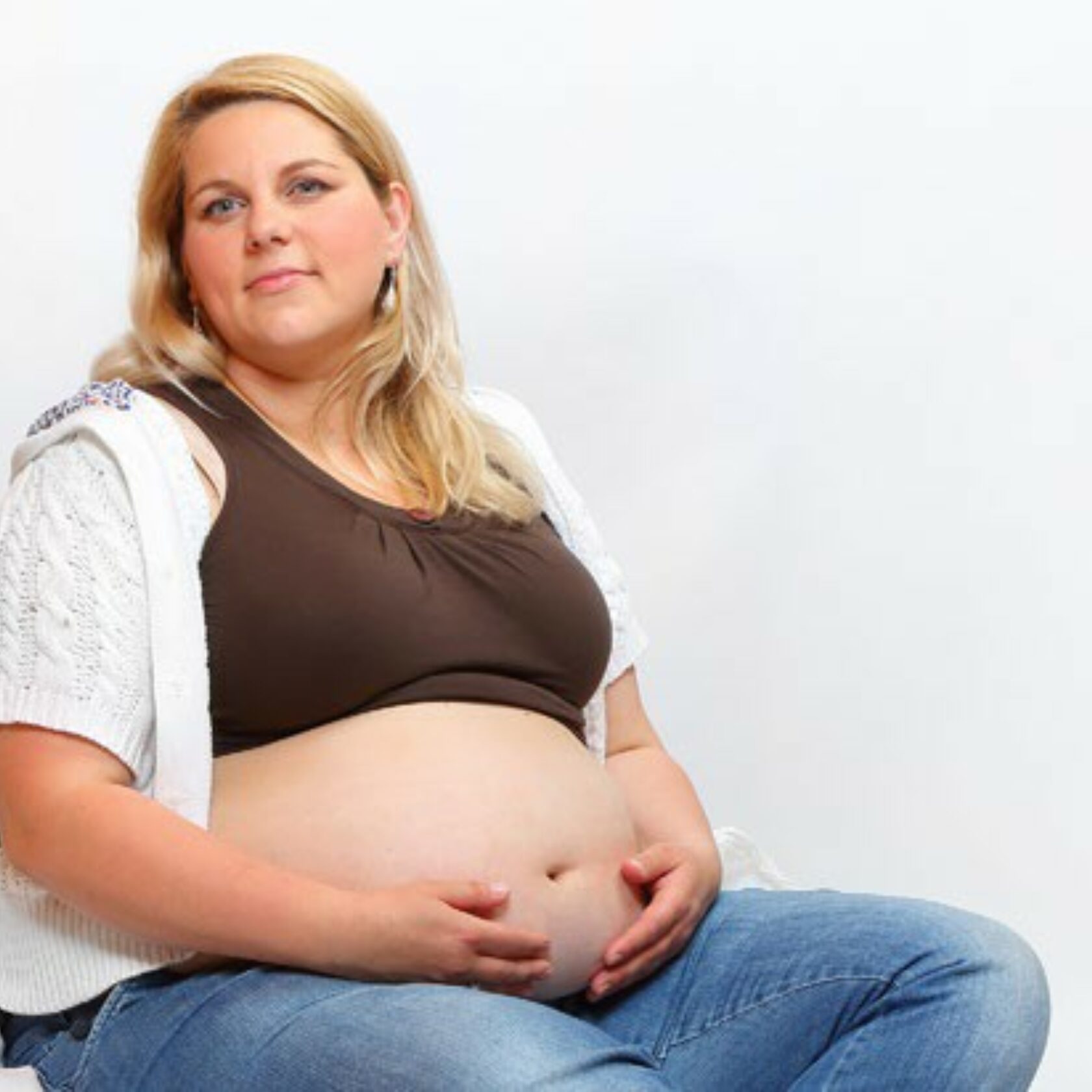 Übergewichtige schwangere Frau